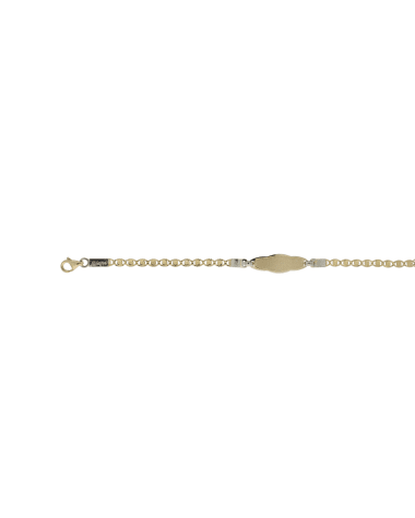 18CT T/T ID BRACELET OVAL 14cm